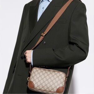 Gucci Beige and Brown Men's Messenger Bag
